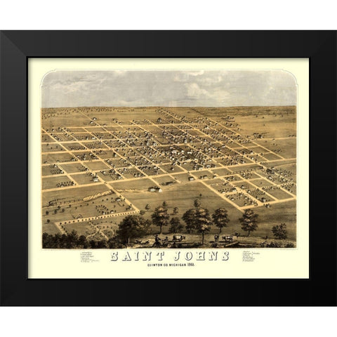 Saint Johns Michigan - Ruger 1868 Black Modern Wood Framed Art Print by Ruger