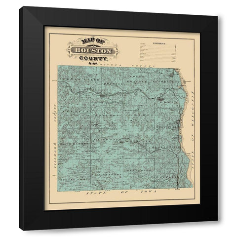 Houston Minnesota Landowner - Andreas 1874 Black Modern Wood Framed Art Print by Andreas