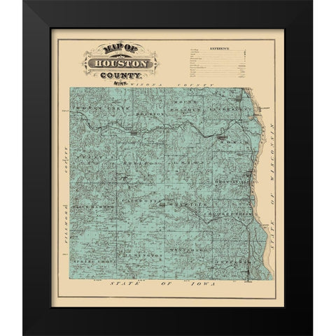 Houston Minnesota Landowner - Andreas 1874 Black Modern Wood Framed Art Print by Andreas