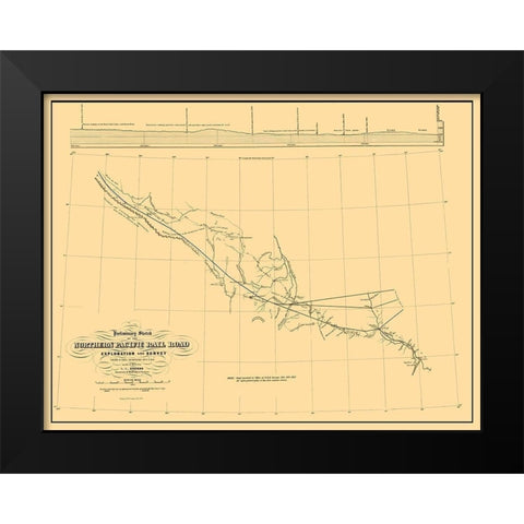 Northern Pacific Railroad Preliminary Survey 1 Black Modern Wood Framed Art Print by Wagner