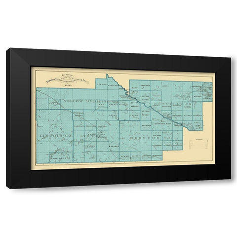Redwood Yellow Medicine Lincoln Lyon Minnesota Black Modern Wood Framed Art Print by Andreas