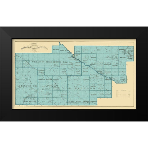 Redwood Yellow Medicine Lincoln Lyon Minnesota Black Modern Wood Framed Art Print by Andreas
