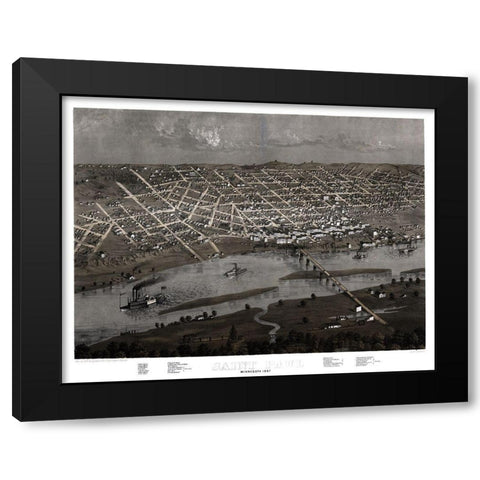 Saint Paul Minnesota - Ruger 1867 Black Modern Wood Framed Art Print with Double Matting by Ruger
