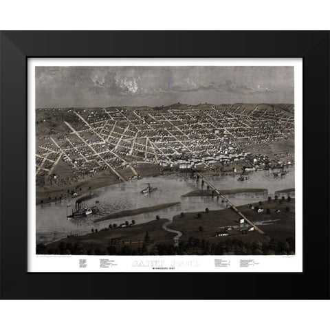 Saint Paul Minnesota - Ruger 1867 Black Modern Wood Framed Art Print by Ruger