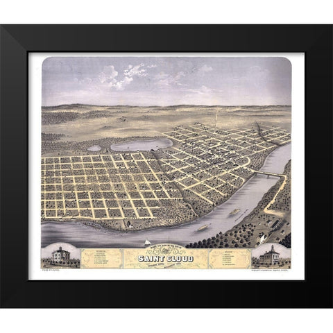 Saint Cloud Minnesota - Ruger 1869 Black Modern Wood Framed Art Print by Ruger