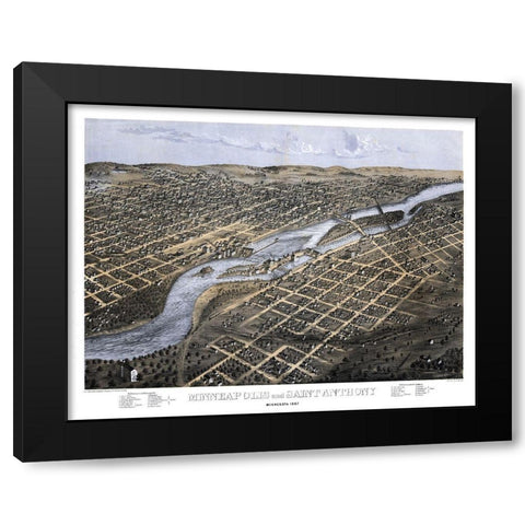 Saint Anthony Minnesota - Ruger 1867 Black Modern Wood Framed Art Print by Ruger
