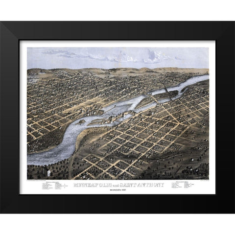 Saint Anthony Minnesota - Ruger 1867 Black Modern Wood Framed Art Print by Ruger