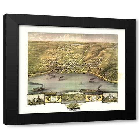 Stillwater Minnesota - Ruger 1870 Black Modern Wood Framed Art Print with Double Matting by Ruger
