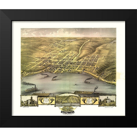 Stillwater Minnesota - Ruger 1870 Black Modern Wood Framed Art Print by Ruger