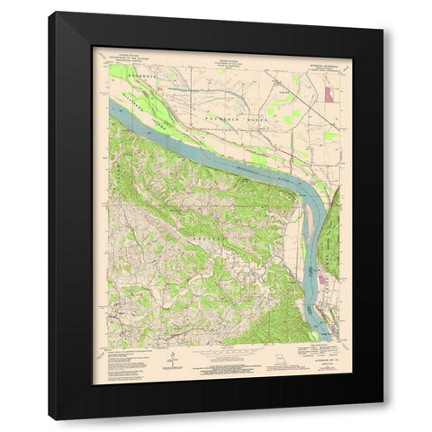 Altenburg Missouri Quad - USGS 1947 Black Modern Wood Framed Art Print with Double Matting by USGS