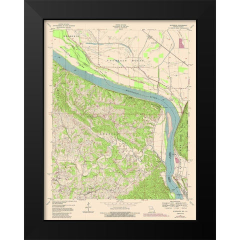 Altenburg Missouri Quad - USGS 1947 Black Modern Wood Framed Art Print by USGS
