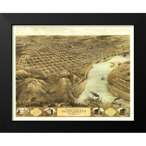 Saint Joseph Missouri - Ruger 1868 Black Modern Wood Framed Art Print by Ruger