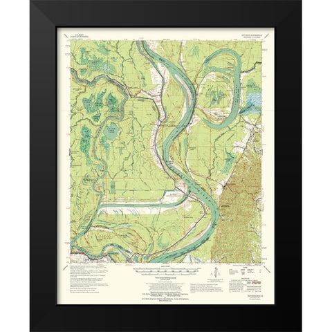 Artonish Mississippi Quad - USGS 1967 Black Modern Wood Framed Art Print by USGS