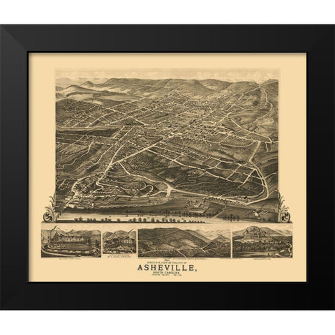 Asheville North Carolina - Ruger 1891 Black Modern Wood Framed Art Print by Ruger