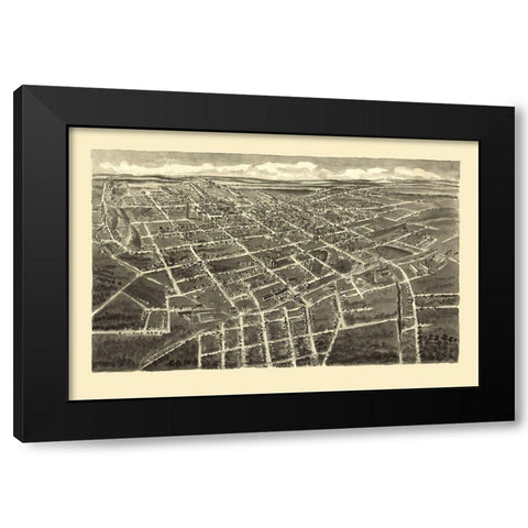 Statesville North Carolina - Downs 1907 Black Modern Wood Framed Art Print with Double Matting by Downs