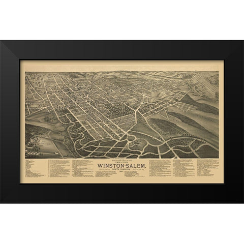 Winston Salem North Carolina - Ruger 1891 Black Modern Wood Framed Art Print by Ruger