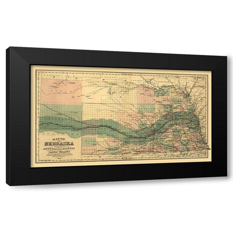 Nebraska - Page 1880 Black Modern Wood Framed Art Print by Page
