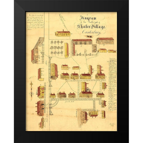 Canterbury New Hampshire - Foster 1849 Black Modern Wood Framed Art Print by Foster
