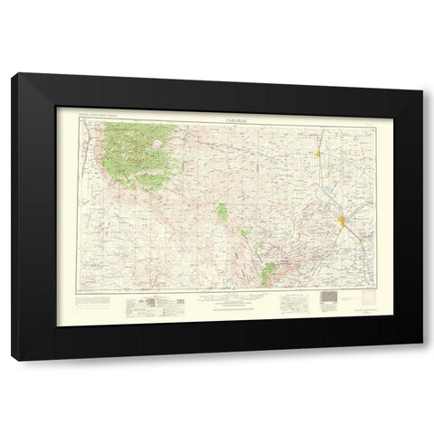 Carlsbad New Mexico Quad - USGS 1963 Black Modern Wood Framed Art Print with Double Matting by USGS