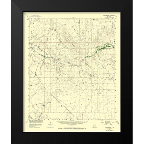 Canador Peak New Mexico Quad - USGS 1959 Black Modern Wood Framed Art Print by USGS