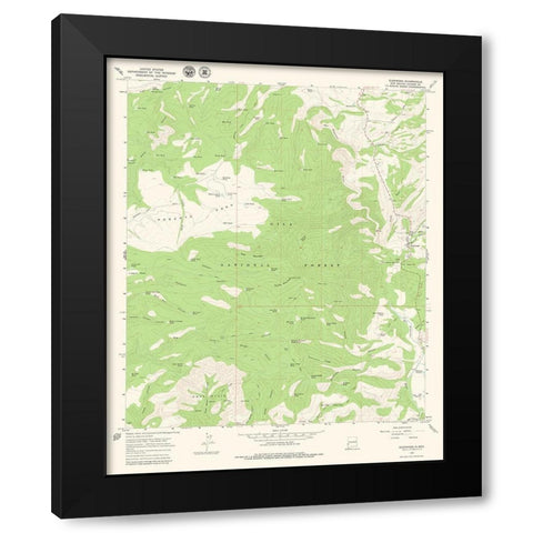 Glenwood New Mexico Quad - USGS 1965 Black Modern Wood Framed Art Print with Double Matting by USGS