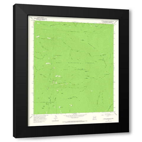 Grouse Mountain New Mexico Quad - USGS 1965 Black Modern Wood Framed Art Print with Double Matting by USGS