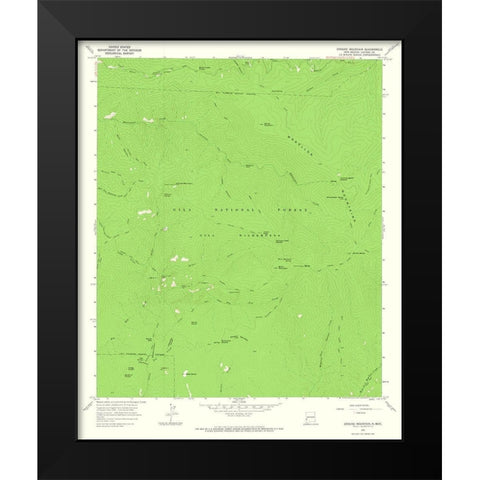 Grouse Mountain New Mexico Quad - USGS 1965 Black Modern Wood Framed Art Print by USGS