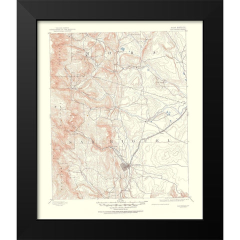 Las Vegas New Mexico Sheet - USGS 1953 Black Modern Wood Framed Art Print by USGS