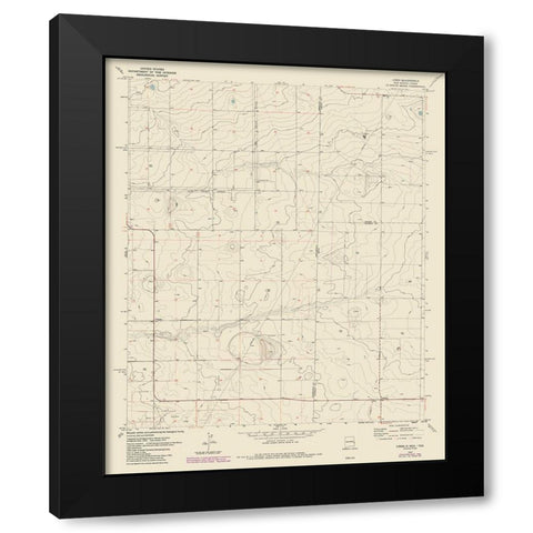 Lingo New Mexico Quad - USGS 1970 Black Modern Wood Framed Art Print with Double Matting by USGS
