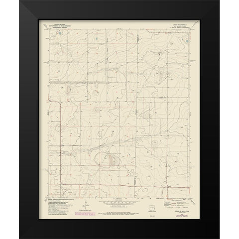 Lingo New Mexico Quad - USGS 1970 Black Modern Wood Framed Art Print by USGS