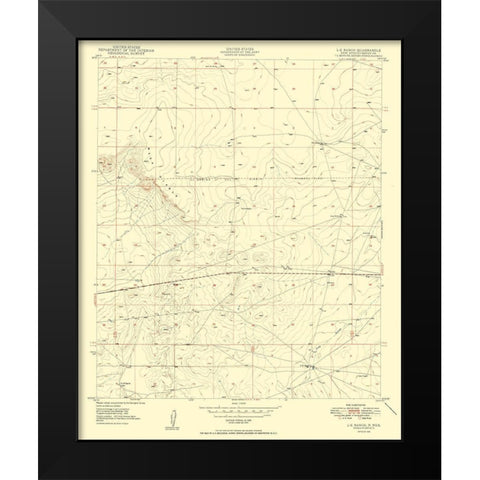 L-E Ranch Chaves County New Mexico Quad - USGS Black Modern Wood Framed Art Print by USGS