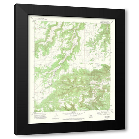 Maes New Mexico Quad - USGS 1972 Black Modern Wood Framed Art Print with Double Matting by USGS