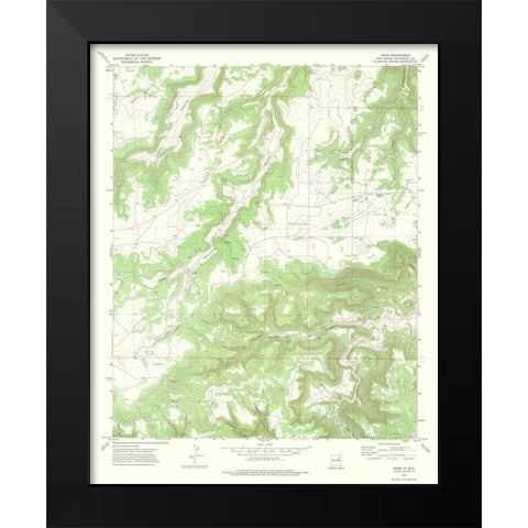Maes New Mexico Quad - USGS 1972 Black Modern Wood Framed Art Print by USGS
