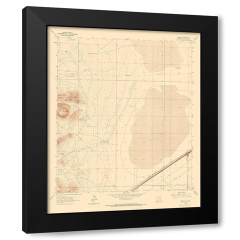 Mondel New Mexico Quad - USGS 1964 Black Modern Wood Framed Art Print with Double Matting by USGS