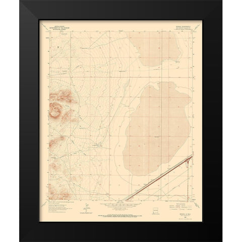 Mondel New Mexico Quad - USGS 1964 Black Modern Wood Framed Art Print by USGS