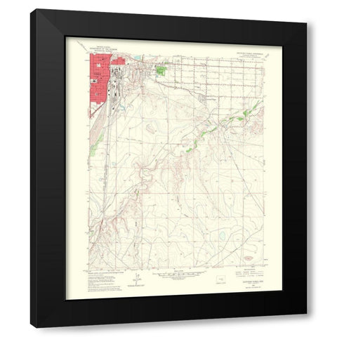 East Pueblo Southeast Colorado Quad - USGS 1960 Black Modern Wood Framed Art Print with Double Matting by USGS
