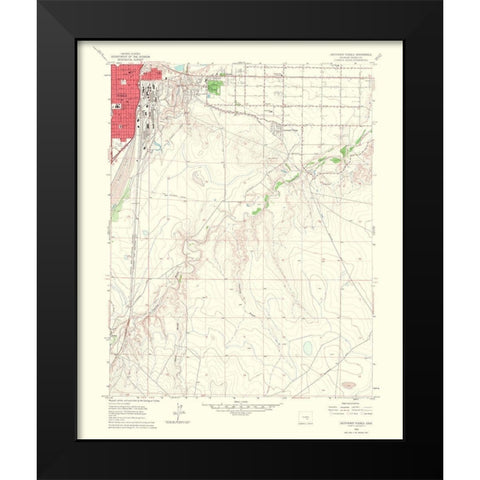 East Pueblo Southeast Colorado Quad - USGS 1960 Black Modern Wood Framed Art Print by USGS