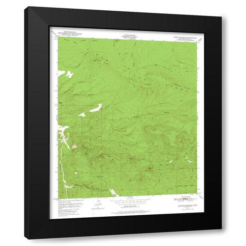 Reading Mountain New Mexico Quad - USGS 1950 Black Modern Wood Framed Art Print with Double Matting by USGS