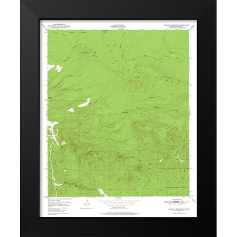 Reading Mountain New Mexico Quad - USGS 1950 Black Modern Wood Framed Art Print by USGS