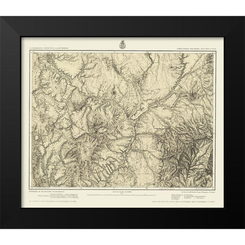 New Mexico New Mexico Sheet - US Army 1876 Black Modern Wood Framed Art Print by US Army