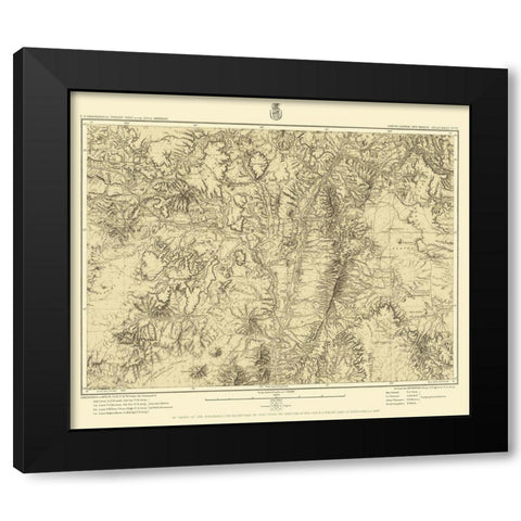 New Mexico Central New Mexico Sheet - US Army 1882 Black Modern Wood Framed Art Print with Double Matting by US Army