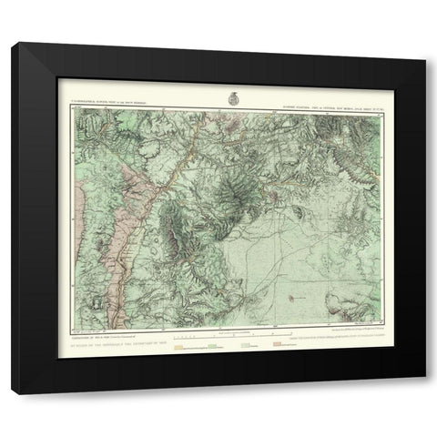 Central New Mexico Economic Sheet - US Army 1877 Black Modern Wood Framed Art Print with Double Matting by US Army