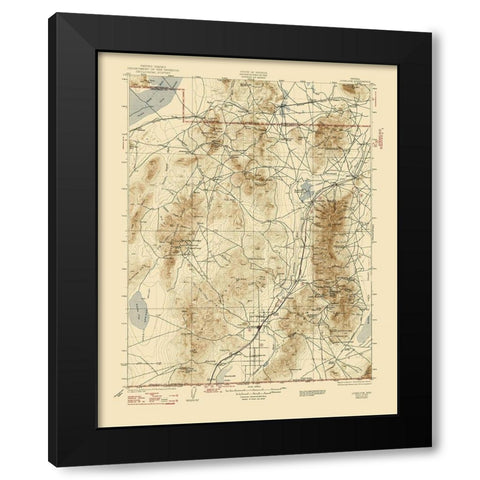 Lovelock Nevada Quad - USGS 1935 Black Modern Wood Framed Art Print with Double Matting by USGS