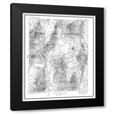 Mt Roberts Nevada Quad - USGS 1929 Black Modern Wood Framed Art Print with Double Matting by USGS