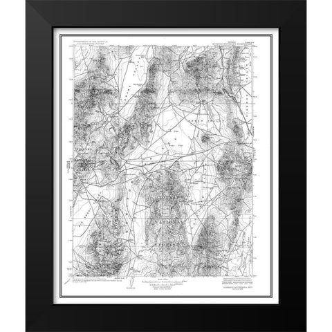Mt Roberts Nevada Quad - USGS 1929 Black Modern Wood Framed Art Print by USGS