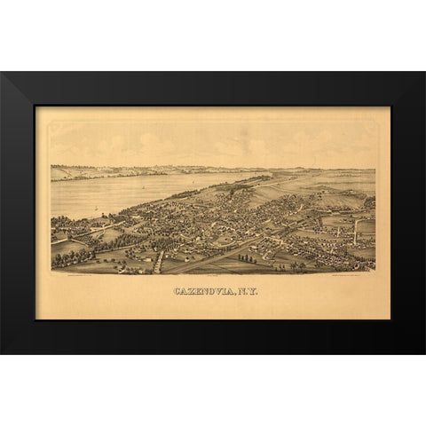 Cazenovia New York - Burleigh 1890 Black Modern Wood Framed Art Print by Burleigh