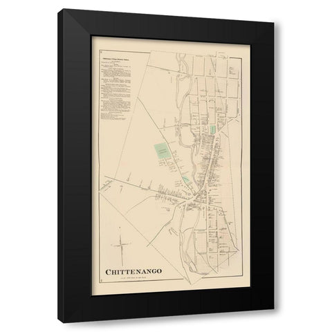 Chittenango New York Landowner - Whitman 1875 Black Modern Wood Framed Art Print with Double Matting by Whitman