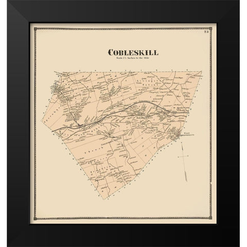 Cobleskill New York Landowner - Beers 1866 Black Modern Wood Framed Art Print by Beers