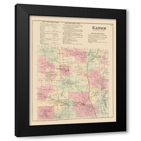 Eaton New York Landowner - Whitman 1875 Black Modern Wood Framed Art Print by Whitman