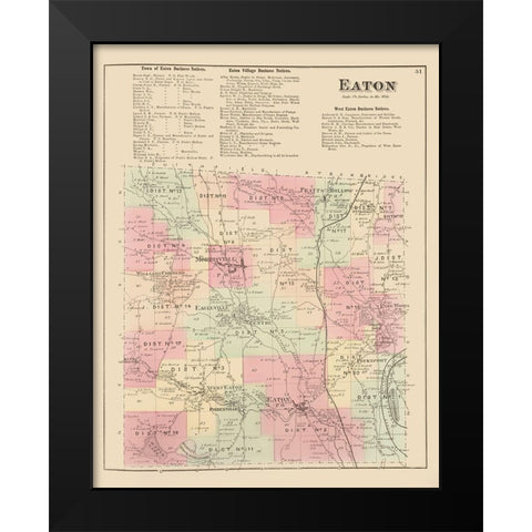 Eaton New York Landowner - Whitman 1875 Black Modern Wood Framed Art Print by Whitman